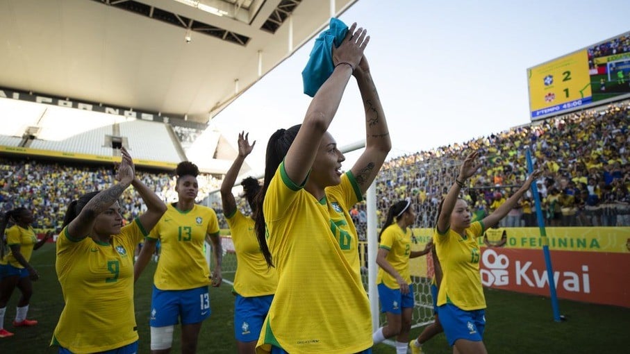 Jogadoras de seleção brasileira de futebol feminino